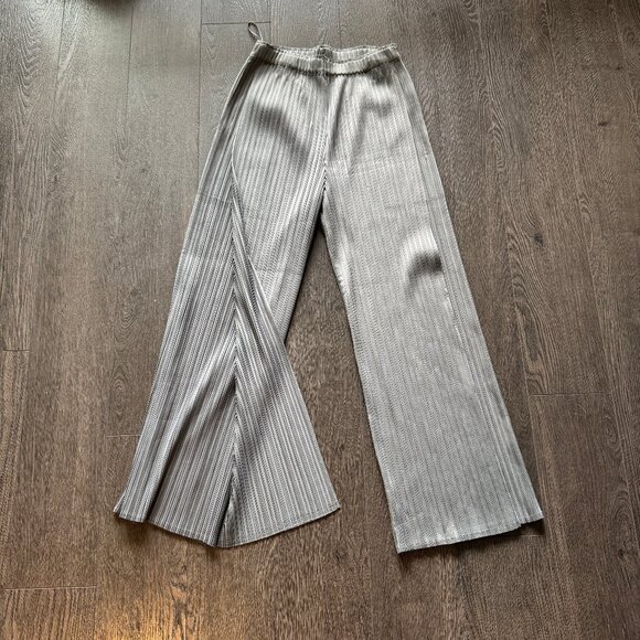 GRAY GREY PLEATS PLEASE INSPIRED ISSEY MIYAKE-STYLE PANTS SIZE S-M - Picture 1 of 9